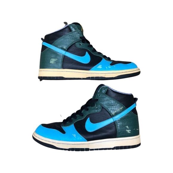 Vintage 2006 Nike Dunk High Blue Black Forest Size 7.5 - Picture 10 of 13